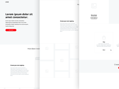 Wireframe for a landing page