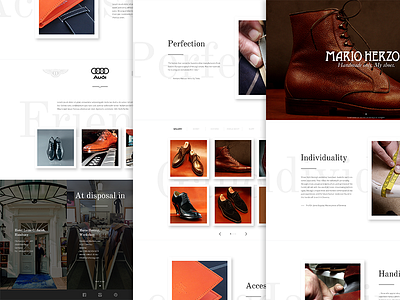 Mario Herzog shoes clean herzog luxury mario shoemaker shoes ui ux web webdesign