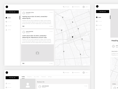 Wireframes dashboard desktop app responsive ui user experience ux web app wireframes