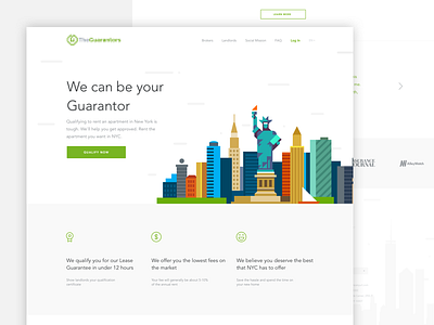 Home green home page illustration landing page new york properties ui user experience user interface ux web design