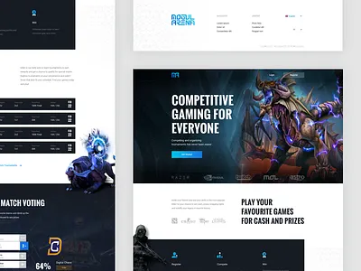 Mogul Arena competition csgo dota esports gaming landing page ui ux voting web design