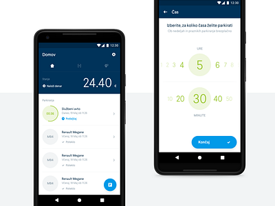 Android parking app by Luka Mlakar on Dribbble