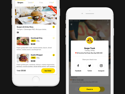 Food App - Menu & Check In app details food food truck ios listing map mobile search