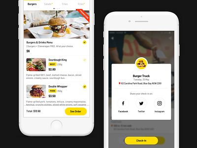 Food App - Menu & Check In