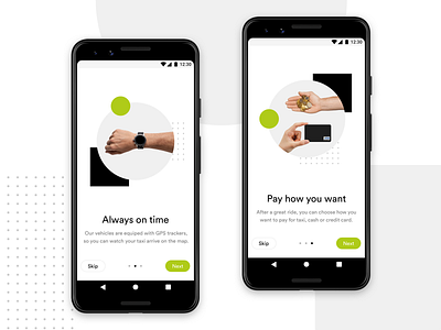 Cammeo - Onboarding Screens android android app app lyft mobile app ride ridesharing taxi uber ui ui ux design ux