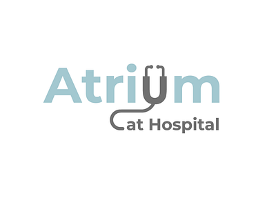 Atrium Cat Hospital logo branding graphic design logo