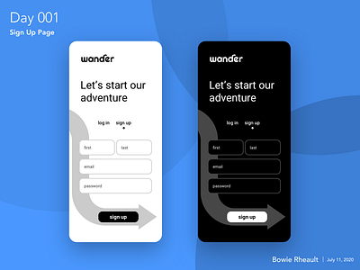 Sign Up Page app dailyui mobile ui