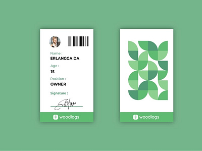 green id card branding design vector