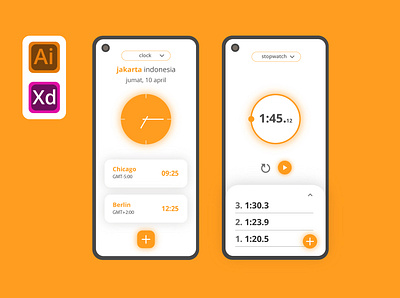 ui clock app app design minimal ui ux