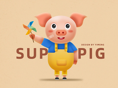 SUPER PIG design icon illustration invite