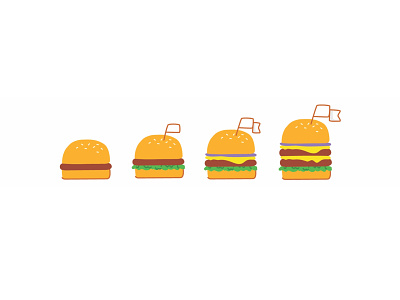 Burger american burger cheeseburger delicious drawing fast food flat food icon set icons illustration illustrator level up leveling line meat minimal recipe vector