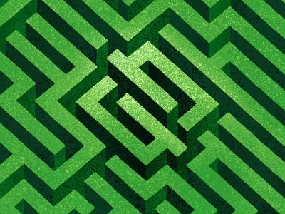 Grass Maze 3d brush design dissolve draw grass green illustration isometric labyrinth lettering logo maze neopix procreate texture thousand topview typography walls