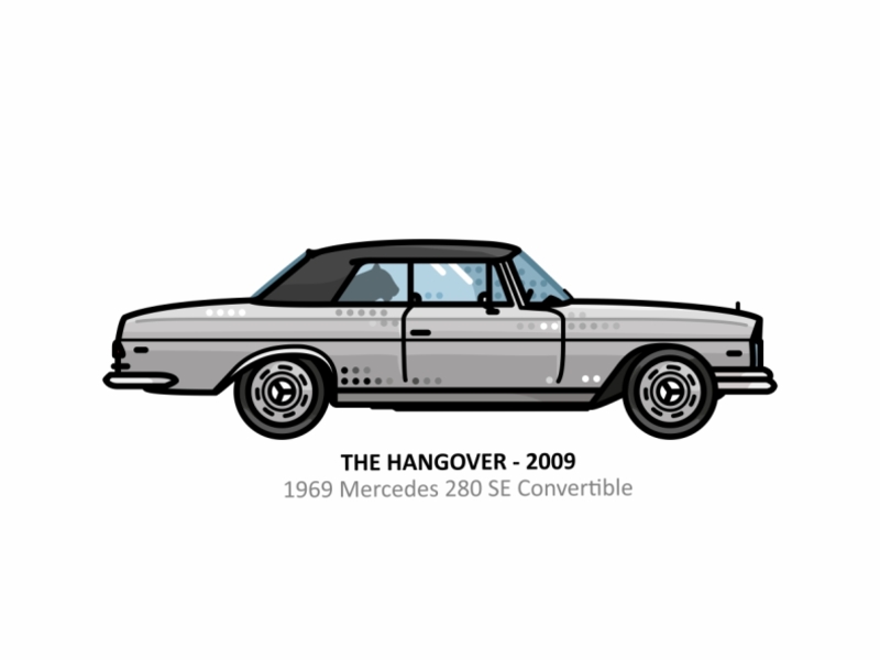 The Hangover 1969 mercedes car design dots engine fast icon iconic illustrator line movies outline speed steel taiger vector vehicle