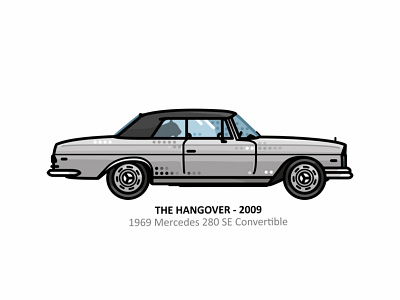 The Hangover 1969 mercedes car design dots engine fast icon iconic illustrator line movies outline speed steel taiger vector vehicle