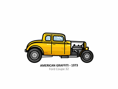 American Graffiti 1973 american graffitis car design dots engine fast ford ford coupe 32 george lucas icon iconic illustrator line movies outline speed steel vector vehicle