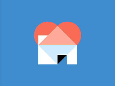 Stay at Home 🏠❤️ abstract agency app branding geometry hause heart home icon icons identity illustrations logo love mark neopix visual identity website