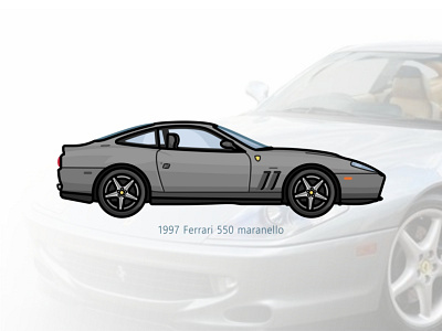 Ferrari 550 action auto car car app design dots engine ferrari 550 film icon iconic illustration line movie outline speed sport steel vector vehicle