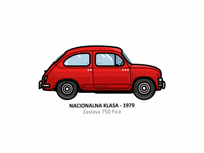 Zastava 750 Fica action auto car car app design dots engine fica film icon iconic illustration line movie outline speed steel vector vehicle zastava