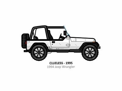 Clueless auto car car app design dots engine film icon iconic illustration jeep line movie outline speed sport steel vector vehicle