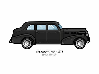 The Godfather car action auto car car app design dots engine film icon iconic illustration line movie outline speed sport steel vector vehicle