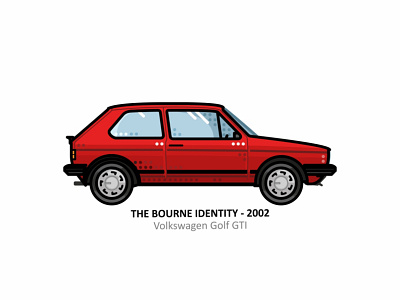 The Bourne Identity car action auto car design dots engine film golf icon iconic illustration line movie outline speed sport vector vehicle