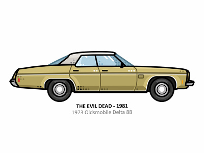 The Evil Dead car action auto car design dots engine film icon iconic illustration line movie outline speed sport steel vector vehicle