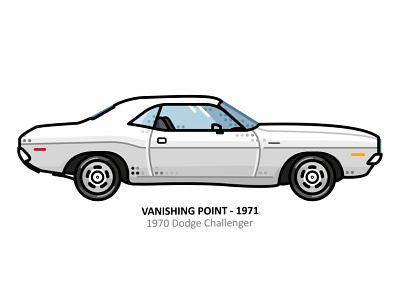 Vanishing Point car action auto car design dots engine film icon iconic illustration line movie outline speed sport steel vector vehicle