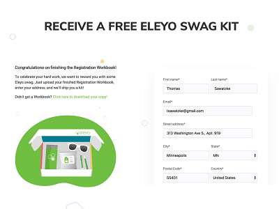 Eleyo Swagbox web app box branding community design flat illustrator logo minimal package packaging packing shapes swag ui ux vector web website