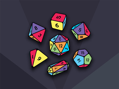 DND dices colorful colours design dice dnd dungeons and dragons games gaming icon icon set illustration magic nerd potion shape sorcerer vector