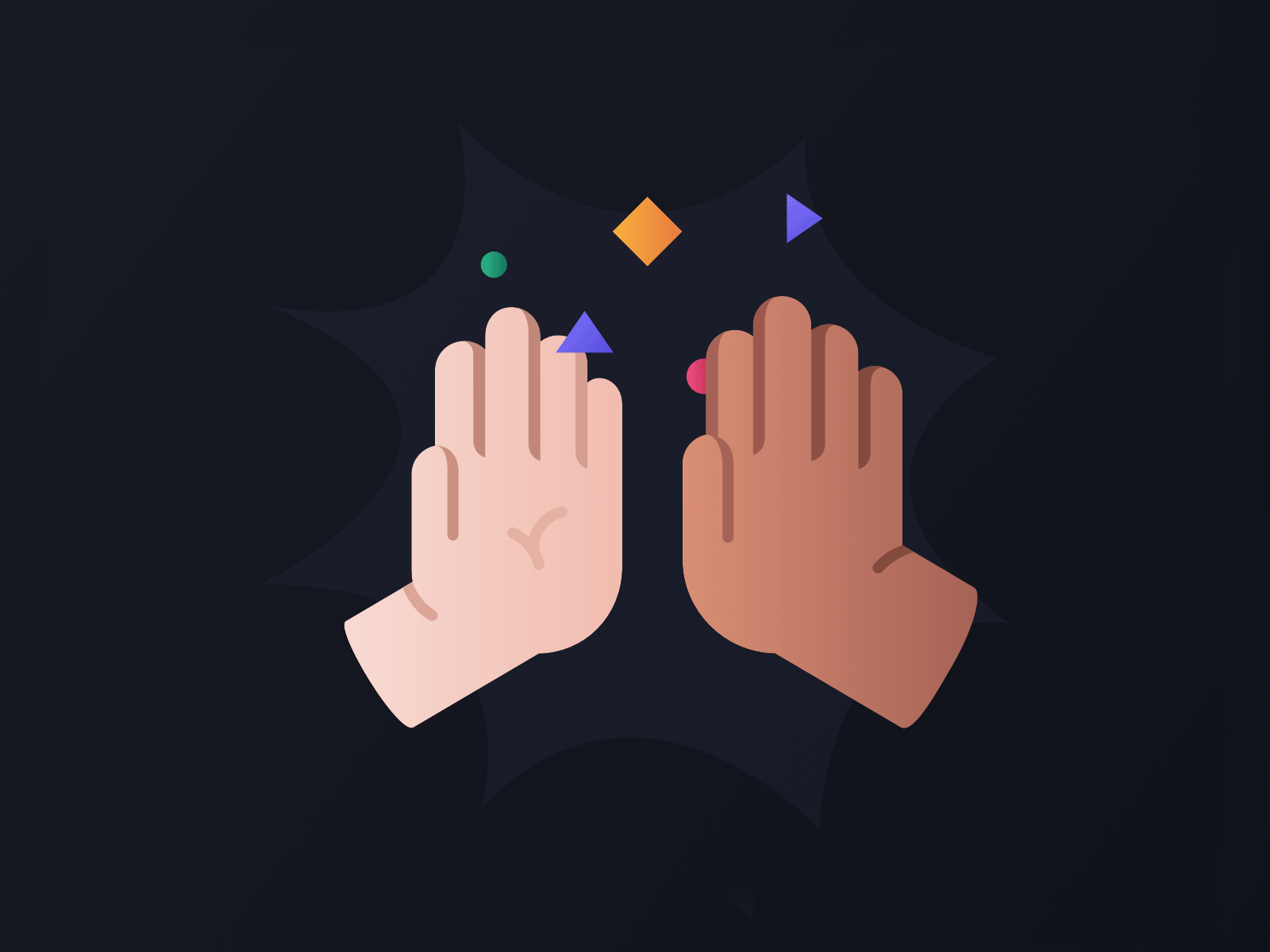 High Five gif art business celebrate clap colab collaboration coworkers five friends gif gif animation hand hands high icon illustration support vector