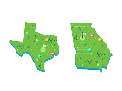 Texas & Georgia map branding events icon set iconography illustration ios location locations map maping mobile navigation roadmap store symbol ui ux user