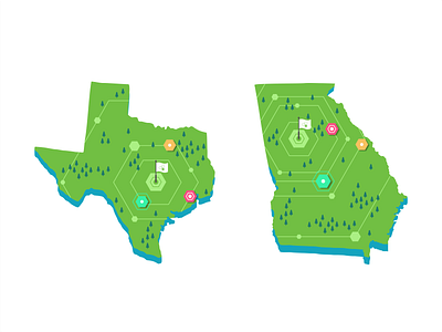 Texas & Georgia map