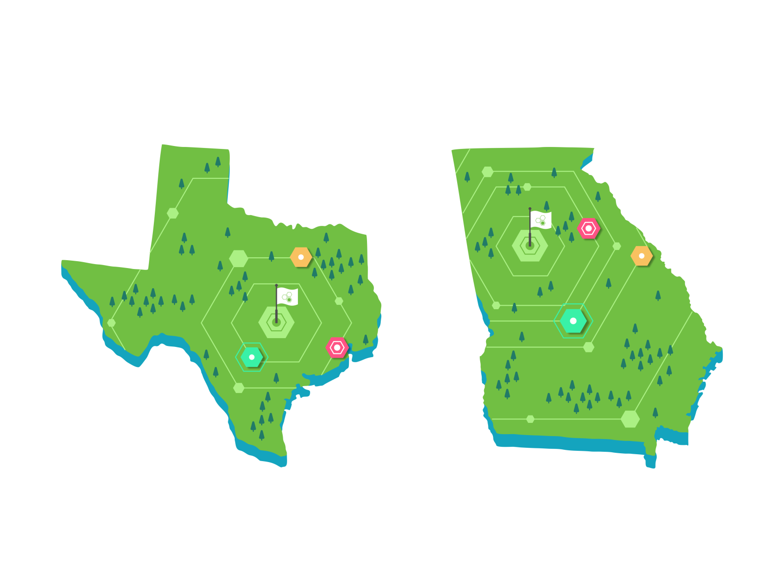 Texas & map by Aleksandar Savic / almigor on Dribbble