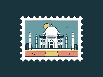 Taj Mahal agra architecture branding building city cityscape design icon india landmark monument postmark stamp taj mahal temple tourism travel travelling world