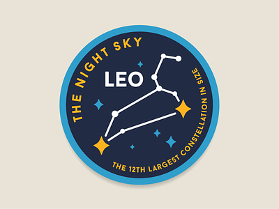 The Night sky badge constellation discover galaxy leo outerspace patch planet space stars