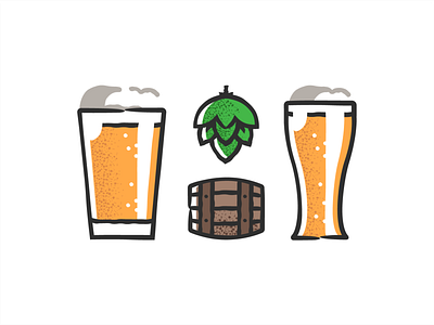 Beer icons alcohol badge beer brand branding brew brewery craft craft beer design hops identity illustration ipa label logo plant symbol type typography