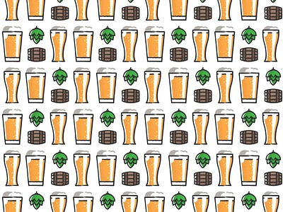 Beer pattern alcohol badge beer brand branding brew brewery craft craft beer design hops identity illustration ipa label logo pattern plant symbol type