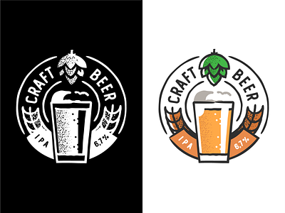Craft Beer alcohol badge beer brand branding brew brewery craft craft beer design hops identity illustration ipa label logo plant symbol type typography