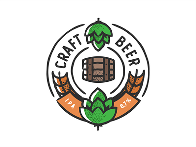 Craft Hops badge alcohol badge beer brand branding brew brewery craft craft beer design hops identity illustration ipa label logo plant symbol type typography
