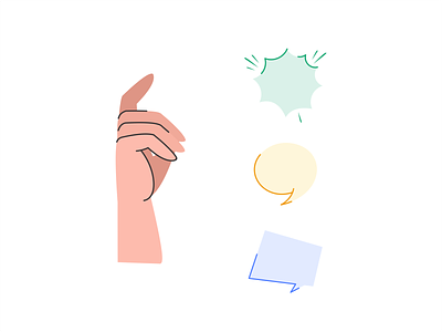 Hand & Chat 2d animation branding chat cloud design gesture hand hands icon set icons illustration message minimal outline simple stickers ui vector web
