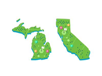 Map of Louisiana by Dima Moiseenko on Dribbble