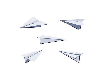 Paper Planes 2d aeroplane airplane creative design flight icon icon set illustration line art outline paper planes sky vector wavey