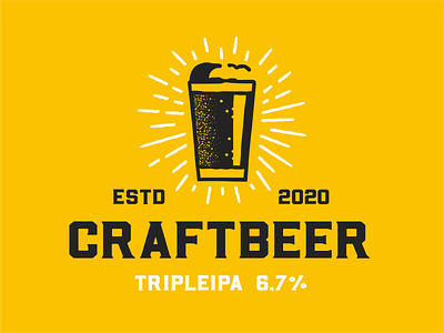 Craft Beer dark alcohol badge beer brand branding brew brewery craft craft beer design font hops identity illustration ipa label logo symbol type typography