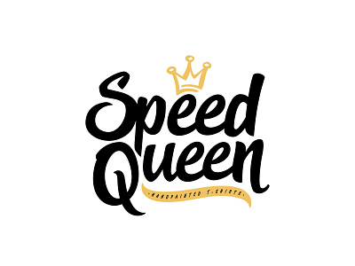 Speed Queen white branding crown crowns female girl icon identity illustration king logo mark minimal princess queen royal royalty shape type vector