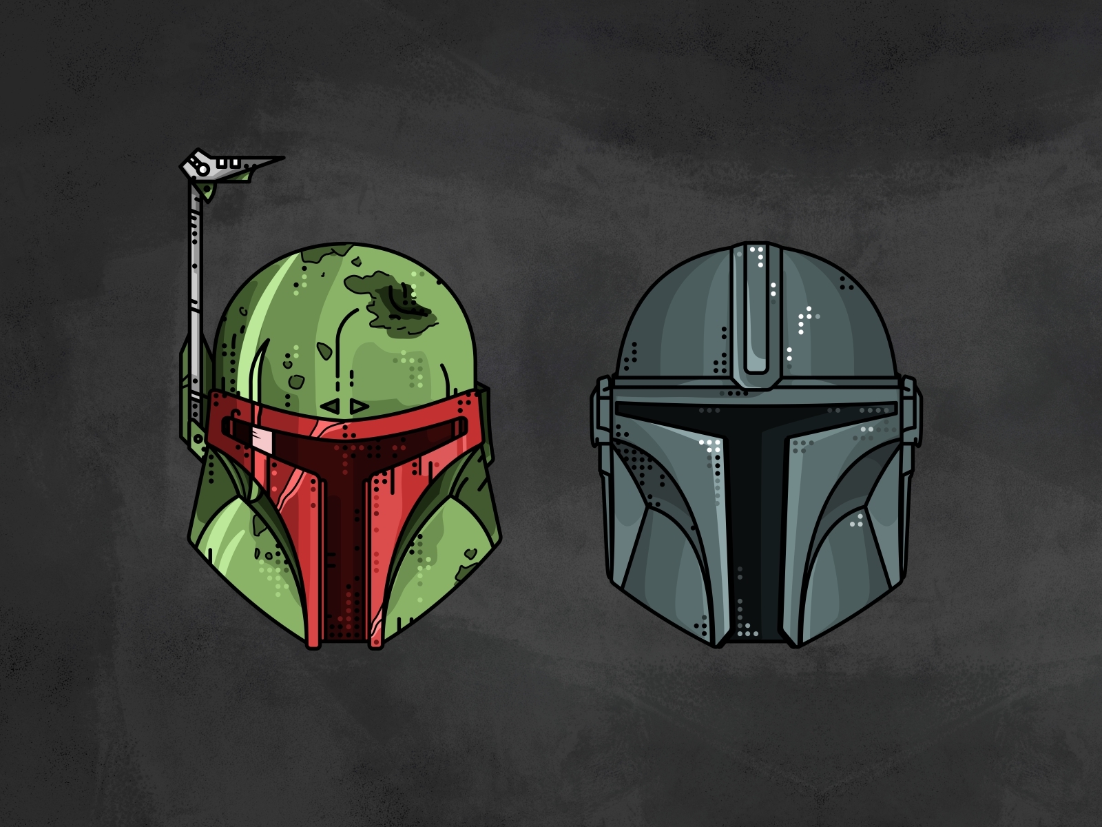 Mandalorian & Boba Fett baby yoda boba fett bounty hunter character design helmet illustration imperial jedi lucasfilm mandalorian mando space star wars stormtrooper syfy themandalorian yoda