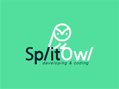Split Owl green agency bird birds brand branding coding design designer designs flat icon identity logo negative space owl owls programing rebrand rebranding
