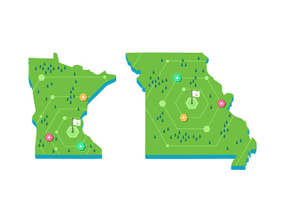 Minnesota Missouri branding events icon set iconography illustration ios location locations map maping mobile navigation roadmap store symbol ui ux usa user