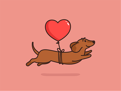 Flying Dachshund animal branding cartoon character creative cute dachshund design dog hotdog icon icon set illustration logo mascot pet sticker vector wiener