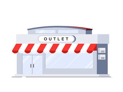 Outlet shop 2d animation box boxes branding container design icon set icons illustration market marketplace outline packaging shop shopping simple store vector web