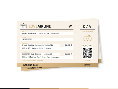 Wedding Invitation airplane booking branding couple couples date flying marriage pass passport plane ring ticket travel wedding invitations